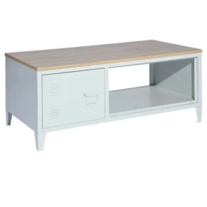 BAKAJI  Ορθογώνιο Τραπέζι Καθιστικού Μοντέρνου Σχεδιασμού από Μέταλλο και Ξύλο με Πόρτα  02011871 - Image 2