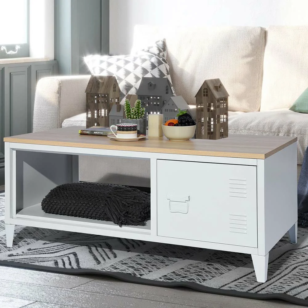 BAKAJI Ορθογώνιο Τραπέζι Καθιστικού Μοντέρνου Σχεδιασμού από Μέταλλο και Ξύλο με Πόρτα 02011871 BAKAJI Ορθογώνιο Τραπέζι Καθιστικού Μοντέρνου Σχεδιασμού από Μέταλλο και Ξύλο με Πόρτα 02011871