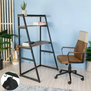 BAKAJI  Γραφείο Τραπέζι Υπολογιστή Ξύλο και Μέταλλο 90x60x150 Σπίτι Γραφείο Μαύρο  02011888 - Image 2