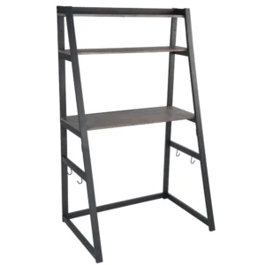 BAKAJI  Γραφείο Τραπέζι Υπολογιστή Ξύλο και Μέταλλο 90x60x150 Σπίτι Γραφείο Μαύρο  02011888