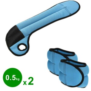 BAKAJI Σετ 2 Βάρη Καρπού και Αστραγάλου 0,5 κιλά Προπόνηση Γυμναστηρίου Αεροβική Γυμναστική Μπλε 02012015 - Image 3