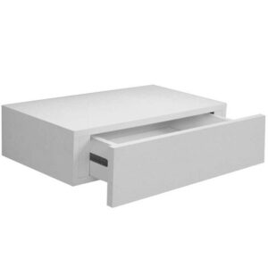 BAKAJI  Επιτοίχιο Ράφι με Συρτάρι από Ξύλο MDF Λευκό 40x24x10cm  02012026