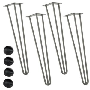 BAKAJI Σετ 4 Πόδια Τραπεζιού Γραφείου 71εκ Μεταλλικό Μοντέρνος Σχεδιασμός Γκρι 02012180