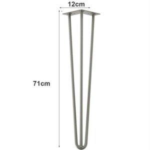 BAKAJI Σετ 4 Πόδια Τραπεζιού Γραφείου 71εκ Μεταλλικό Μοντέρνος Σχεδιασμός Γκρι 02012180 - Image 4