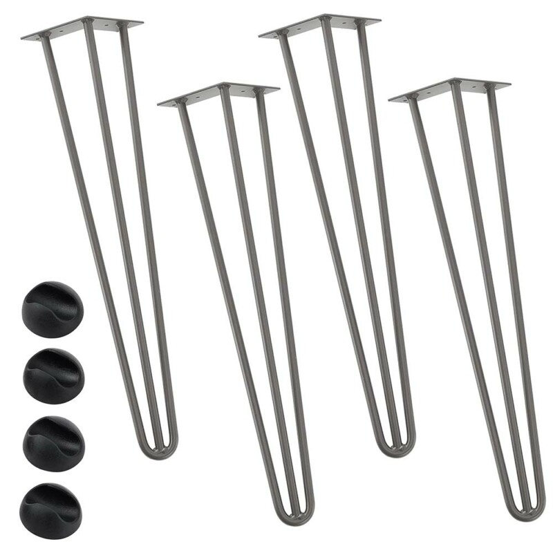 BAKAJI Σετ 4 Πόδια Τραπεζιού Γραφείου 71εκ Μεταλλικό Μοντέρνος Σχεδιασμός Γκρι 02012180