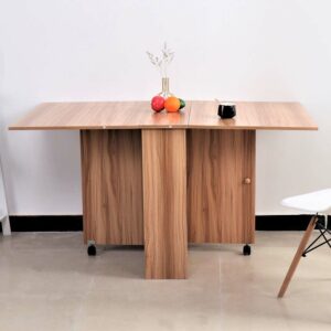 BAKAJI  Τραπέζι Τραπεζαρίας Γραφείο με Βιβλιοθήκη Πτυσσόμενο Επεκτάσιμο Εξαφανιζόμενο Δρυς  02012318 - Image 4