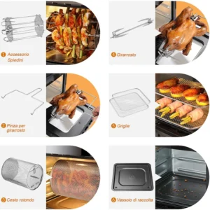 BAKAJI  Φούρνος Φριτέζα Αέρος 12Lt Ψηφιακή 1800W Τηγανίζει Μαγειρεύει Χωρίς Λάδι Μαύρο  02012577 - Image 4