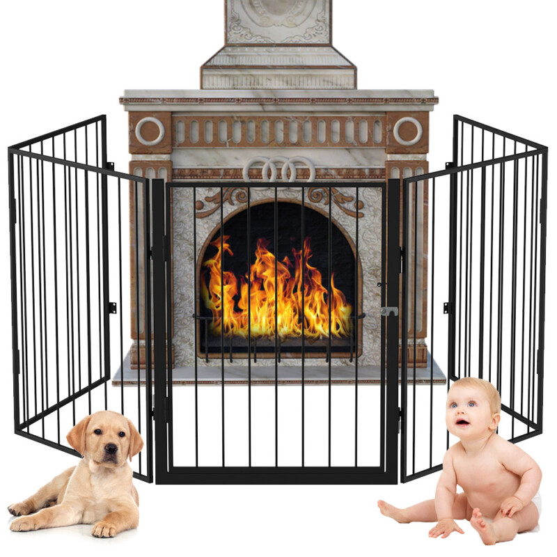 BAKAJI Πόρτα Προστασίας Τζακιού για Σκύλους και Παιδιά Διαχωριστικό Φράχτης 3μ Μαύρο 02012758 BAKAJI Πόρτα Προστασίας Τζακιού για Σκύλους και Παιδιά Διαχωριστικό Φράχτης 3μ Μαύρο 02012758