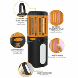 BAKAJI Φορητή Ηλεκτρική Εντομοπαγίδα LED Φακός Για Κάμπινγκ Με Μπαταρίες AA 02012816 - Image 2