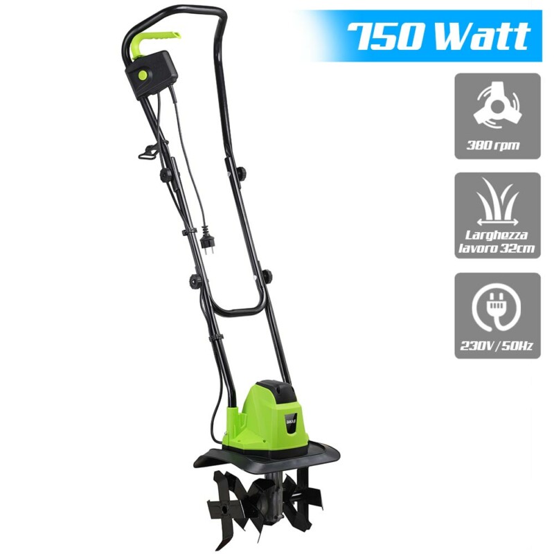 BAKAJI  Σκαπτικό 750W Ηλεκτρικό Σκαπτικό Φρέζα Ηλεκτρική Πλάτος Εργασίας λεπίδα 32cm  02805281