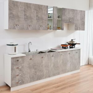 Shally Dogan  Συρταριέρα για Κουζίνα Κινητό Ντουλάπι 4 Συρτάρια Ξύλο Χρώμα Γκρι Τσιμέντο  02815096 - Image 4