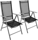 BAKAJI  Σετ 2 Καρέκλες Κατασκήνωσης Πτυσσόμενη Καρέκλα Κήπου Ρυθμιζόμενη σε 5 Θέσεις Γκρι  02822888 - Image 4