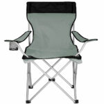 BAKAJI  Πτυσσόμενη Καρέκλα Κατασκήνωσης Με Τσάντα Καρέκλα Παραλίας Εξωτερικού Χώρου Γκρι  02830159 - Image 4