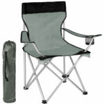 BAKAJI  Πτυσσόμενη Καρέκλα Κατασκήνωσης Με Τσάντα Καρέκλα Παραλίας Εξωτερικού Χώρου Γκρι  02830159