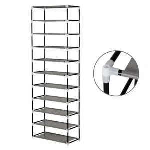 BAKAJI  Παπουτσοθήκη Εξοικονόμησης Χώρου 11 Ραφιών 30 Ζευγάρια Ράφι Ατσάλι και Ύφασμα TNT Μπεζ  02830796 - Image 3