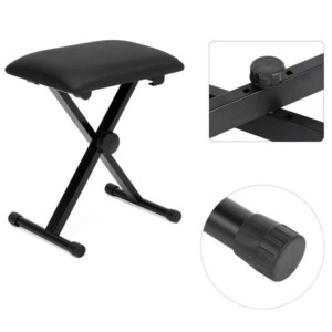 BAKAJI Ρυθμιζόμενο Μεταλλικό Σκαμπό για Πλήκτρα, Πιάνο και Ντραμς 02832755 - Image 3