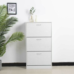 BAKAJI  Παπουτσοθήκη 3 Πόρτες Ράφια Διπλού Βάθους Ξύλο MDF 63x24x115 Λευκό Φρασινάτο  02837830 - Image 2