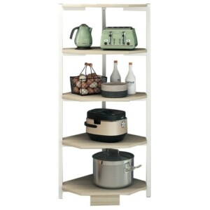 BAKAJI  Γωνιακή Ραφιέρα 5 Ραφιών Μέταλλο Ξύλο Βιβλιοθήκη Γωνίας Πολλαπλών Χρήσεων 40x120 Λευκό  02838054 - Image 2