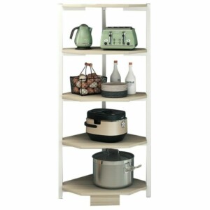 BAKAJI  Γωνιακή Ραφιέρα 5 Ραφιών Μέταλλο Ξύλο Βιβλιοθήκη Γωνίας Πολλαπλών Χρήσεων 40x120 Λευκό  02838054 - Image 3