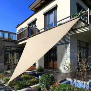 BAKAJI  Τρίγωνη τέντα σκίασης κήπου 3x3μ, ύφασμα μπεζ.  02838066 - Image 3