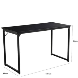 BAKAJI Γραφείο Τραπέζι Υπολογιστή Ξύλινο Μεταλλικό Οικία Γραφείο 120x60x74 Μαύρο 02838248 - Image 3