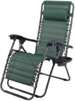 BAKAJI  Πτυσσόμενη Πολυθρόνα Κήπου Βαρύτητας Μηδέν Ατσάλι Texilene + Δίσκος Πράσινο  02838314 - Image 3