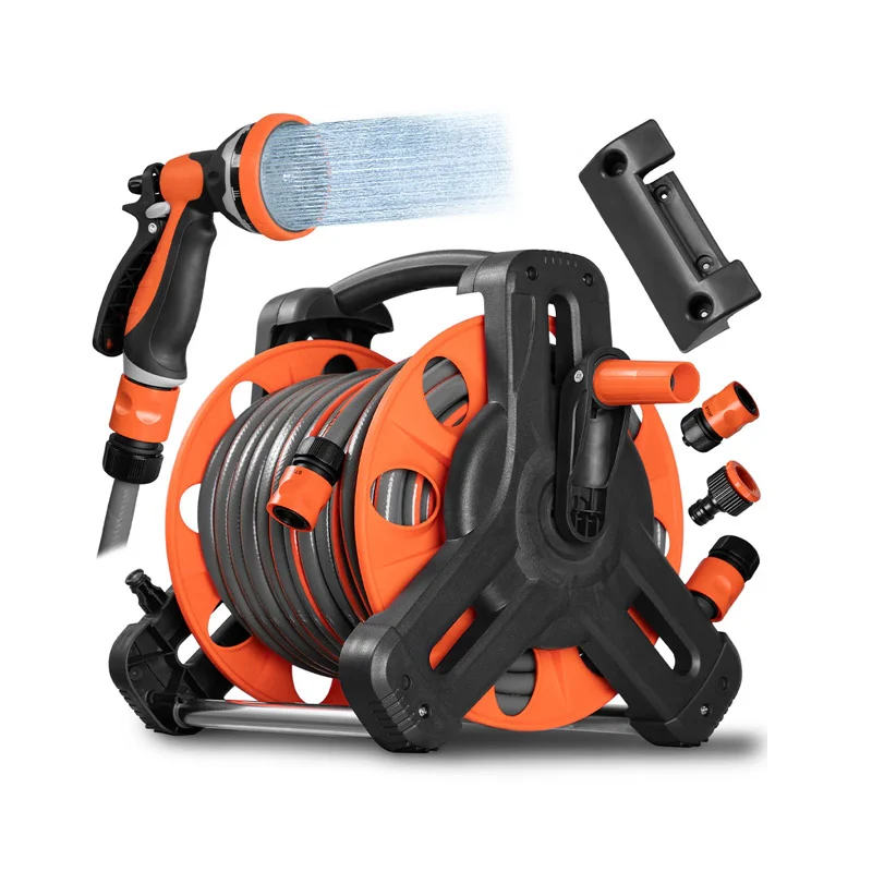 Ανέμη Ποτίσματος Τοίχου με Λάστιχο 30 m και Πιστόλι με 10 Λειτουργίες STAKMANN 02839223