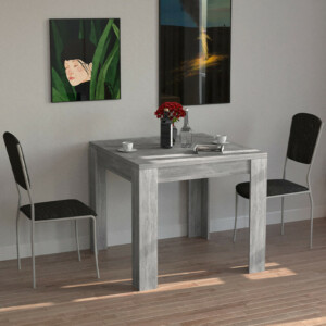 BAKAJI Τετράγωνο Τραπέζι Φαγητού 90x90 από Ξύλο Τσιμέντο Επεκτάσιμο με Άνοιγμα Βιβλίου 02839555 - Image 2