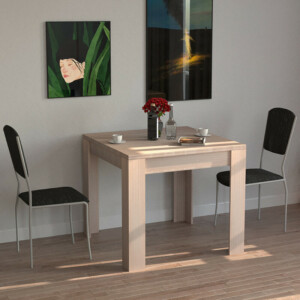 BAKAJI Τετράγωνο Τραπέζι Φαγητού 90x90 σε Ξύλο Τορτόρα Επεκτάσιμο με Άνοιγμα Βιβλίου 02839557 - Image 2