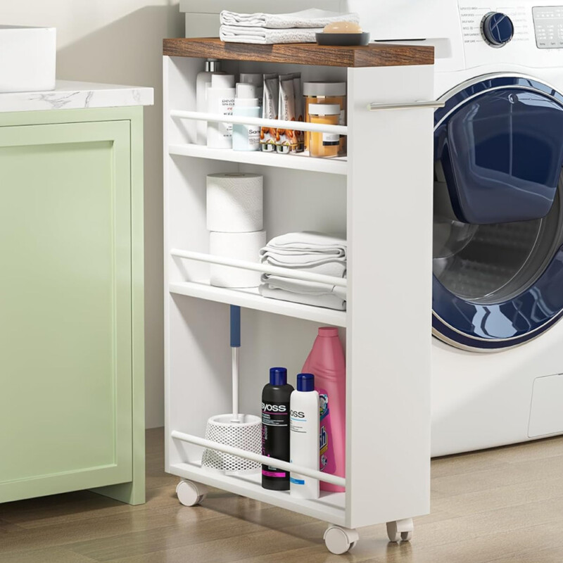 Shally Dogan Λευκός Βιομηχανικός Λεπτός Εξοικονόμησης Χώρου Κουζίνας με 4 Ρόδες 02840235 Shally Dogan Λευκός Βιομηχανικός Λεπτός Εξοικονόμησης Χώρου Κουζίνας με 4 Ρόδες 02840235