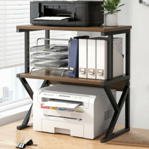 Shally Dogan  Υποστήριξη για εκτυπωτή ράφι ραφιέρα αποθήκευσης καρυδιά και μαύρο 3 επιπέδων  02840245