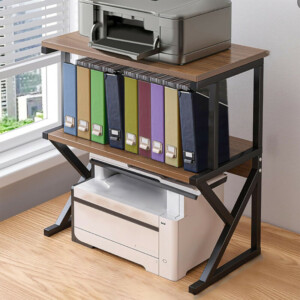 Shally Dogan  Υποστήριξη για εκτυπωτή ράφι ραφιέρα αποθήκευσης καρυδιά και μαύρο 3 επιπέδων  02840245 - Image 4