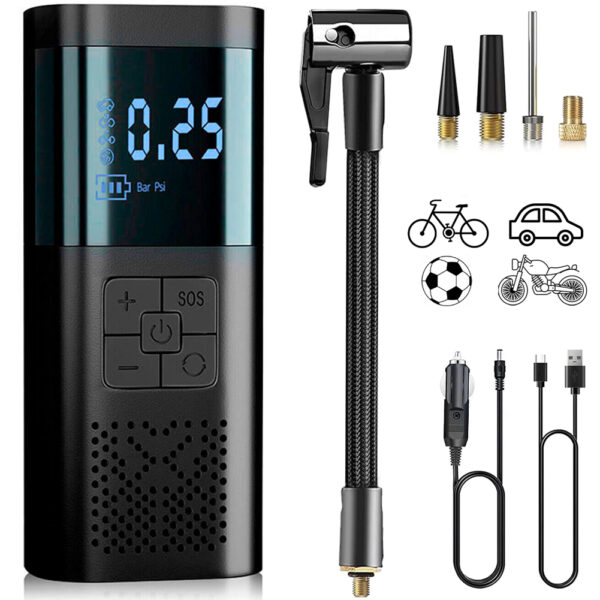 STAKMANN  Μίνι Φορητός Αεροσυμπιεστής Ασύρματος Αυτοκινήτου Ποδηλάτου Ηλεκτρικός Φουσκωτής Μπαταρίας  02840306