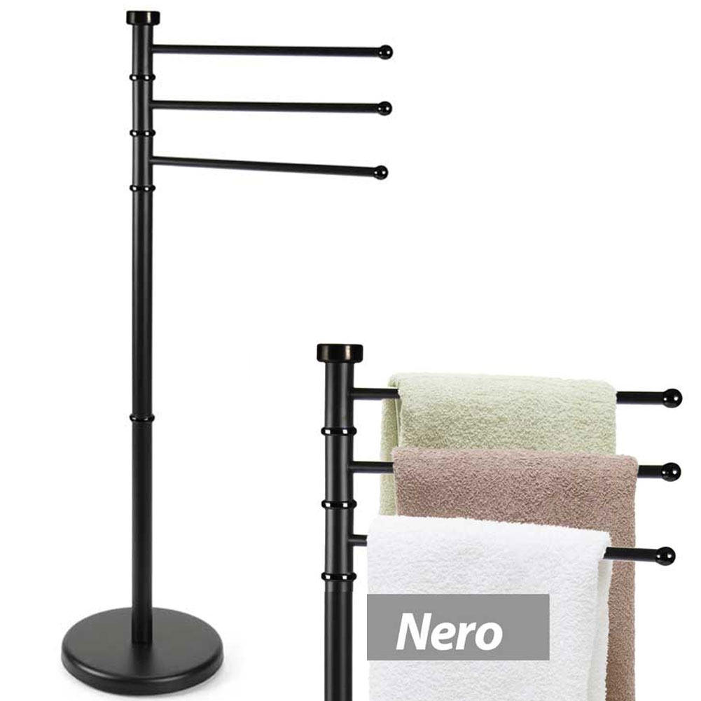 BAKAJI Βάση Πετσέτας Μπάνιου Μιλάνο με 3 Βραχίονες σε Μαύρο Μέταλλο 22x31x85 εκ. 02840392 BAKAJI Βάση Πετσέτας Μπάνιου Μιλάνο με 3 Βραχίονες σε Μαύρο Μέταλλο 22x31x85 εκ. 02840392