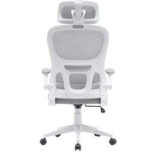 BAKAJI  Καρέκλα Γραφείου από Ύφασμα Αντιιδρωτικό Ανοιχτό Γκρι και Λευκό Πολυθρόνα Γραφείου  02840755 - Image 4