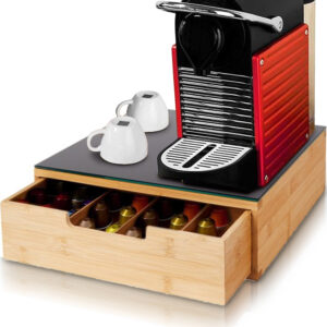 BAKAJI  Δοχείο Συρτάρι για Κάψουλες Καφέ με Γυάλινη Επιφάνεια 31.5x30x10εκ  02840819