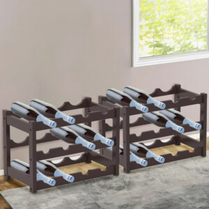 BAKAJI  Ξύλινη Κάβα Κρασιών από Μπαμπού Καρυδιάς με 12 Θέσεις Μπαρ για Μπουκάλια  02841470 - Image 3