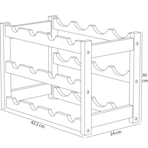 BAKAJI  Ξύλινη Κάβα Κρασιών από Μπαμπού Καρυδιάς με 12 Θέσεις Μπαρ για Μπουκάλια  02841470 - Image 4