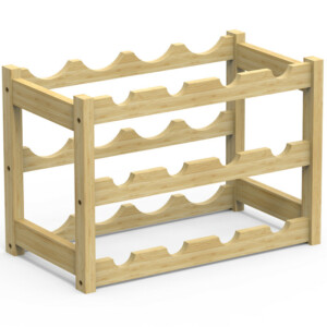 BAKAJI  Ξύλινη Κάβα από Φυσικό Μπαμπού με 12 Θέσεις Μπαρ για Μπουκάλια  02841471