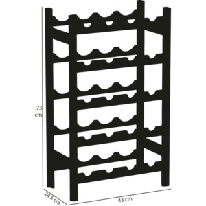 BAKAJI  Καντινέτα Portavino από Ξύλο Μπαμπού Καρυδιάς με 20 Θέσεις Μπαρ για Μπουκάλια  02841476 - Image 3