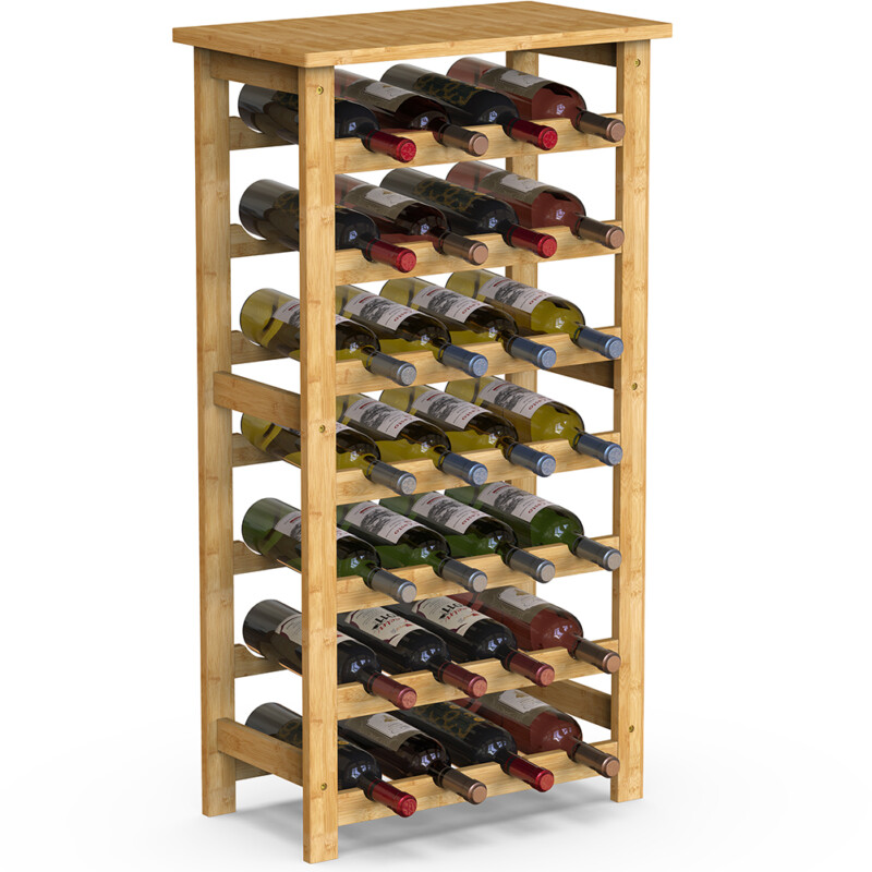 BAKAJI Ξύλινη Κάβα από Φυσικό Μπαμπού με 28 Θέσεις για Μπουκάλια Ποτών 02841478 BAKAJI Ξύλινη Κάβα από Φυσικό Μπαμπού με 28 Θέσεις για Μπουκάλια Ποτών 02841478