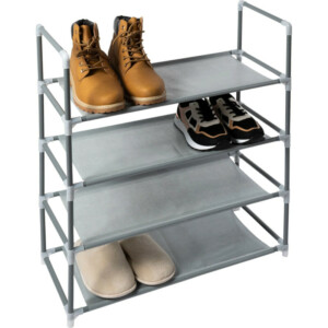 BAKAJI Μεταλλική Ραφιέρα Παπουτσιών 4 Επιπέδων για 12 Ζεύγη