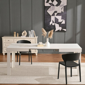 Shally Dogan Επεκτεινόμενο Τραπέζι Φαγητού Έως 6 Θέσεων 120-200cm Λευκό Κουζίνας 02842648 - Image 2