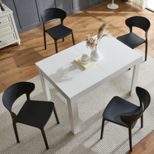 Shally Dogan Επεκτεινόμενο Τραπέζι Φαγητού Έως 6 Θέσεων 120-200cm Λευκό Κουζίνας 02842648 - Image 4