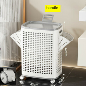 Shally Dogan Καλάθι Απλύτων με Ρόδες Διαχωριστικά Συρταριών Κατά των Οσμών Λευκό 02842673 - Image 3