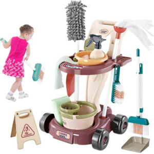 BAKAJI Σετ Καθαρισμού για Παιδιά με Καρότσι Σκούπα Φαράσι Παιχνίδι Εκπαιδευτικό 02842693