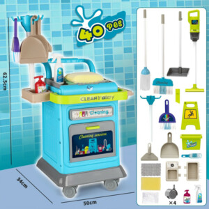 BAKAJI Σετ Καθαρισμού Παιδικό Καροτσάκι Μπλε Αξεσουάρ Εκπαιδευτικό Παιχνίδι Ιδέα Δώρου 02842753 - Image 2