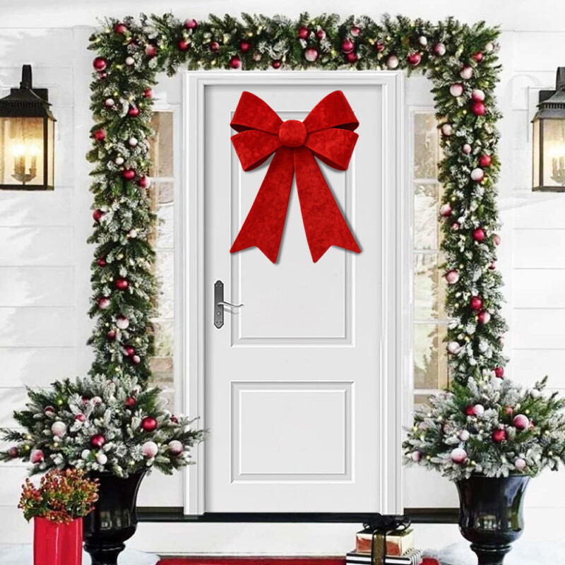 BAKAJI Χριστουγεννιάτικο Στεφάνι Πόρτας 45x60εκ Κόκκινο Διακόσμηση Πόρτας για τα Χριστούγεννα 02842885