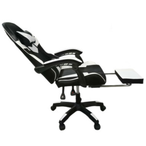 BAKAJI Καρέκλα Gaming Γραφείου με Υποπόδιο και Μαξιλάρι Οσφυϊκής και Αυχενικής Υποστήριξης Λευκή 02842903 - Image 2