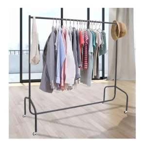 Τροχήλατη Μεταλλική Κρεμάστρα Ρούχων Δαπέδου 150 x 60 x 170 cm HOMCOM 03-0006 - Image 4